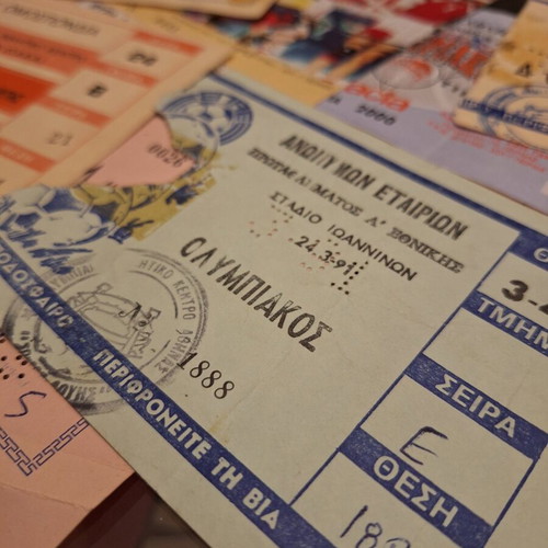 Olympiacos collectible tickets used, pack of 10