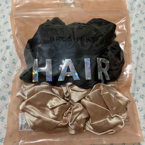 Brushart set of 2 large satin scrunchies new