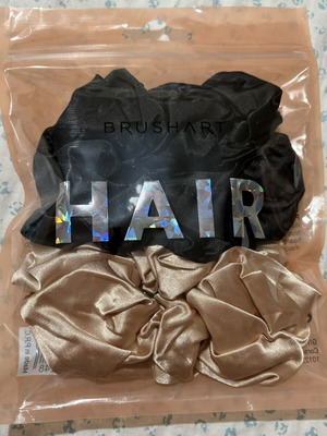 Brushart set of 2 large satin scrunchies new