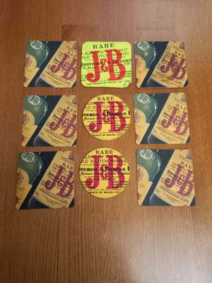 J&B collectible coasters new, pack of 9 pieces