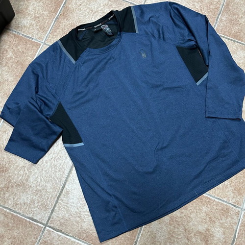 Spyder men's blouse XL like new, black and blue with reflective stripes
