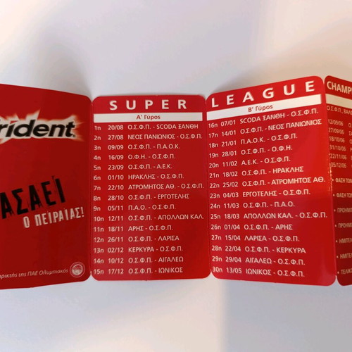 Olympiakos match programs like new, 2 pieces