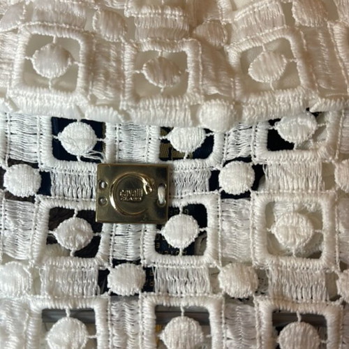 Cavalli class lace guipure shirt-jacket like new, black and white