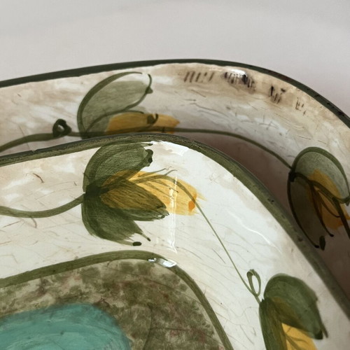 Vintage ceramic oven baking dishes set with rooster motif
