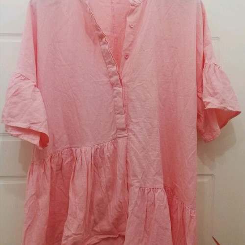 Boho Style Pink Tunic Celio 100% Cotton, New, Oversize 4XL