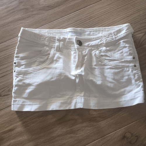 Super mini denim skirt L like new, white, Zara