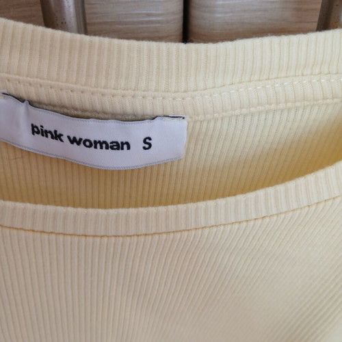 Pink Woman crop blouse like new, yellow, size S