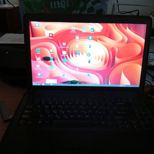 Lenovo G550 laptop used with Linux Mint and screen stain
