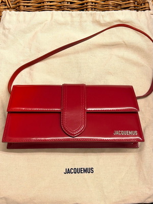 Jacquemus Le Grand Bambino τσάντα από πατενταρισμένο δέρμα, σαν καινούργια, κόκκινη