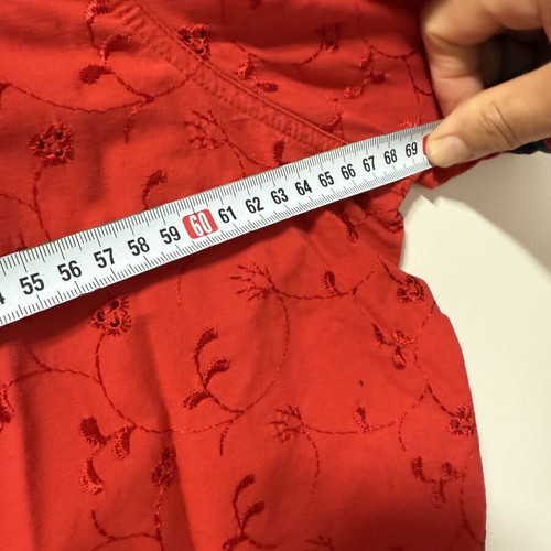 Summer shirt red with embroidered details, like new, size L