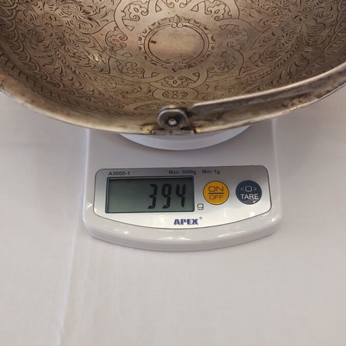 Silver fruit bowl Tsarist era like new with engraved handmade decoration