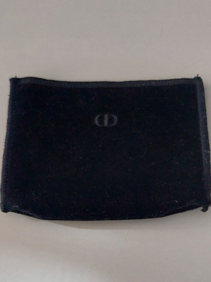 Dior dark blue velvet pouch case like new, 10x8 cm