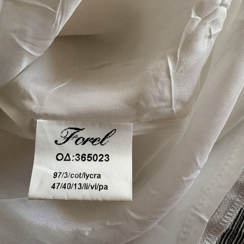 Forel strapless midi dress white and black like new, lined, size L