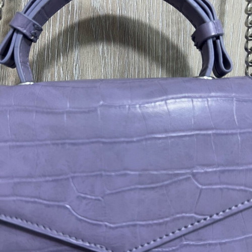 Zara purple croc effect handbag with chain new