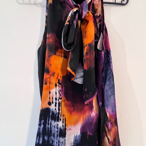 Full Circle silk halter-neck top like new, abstract print