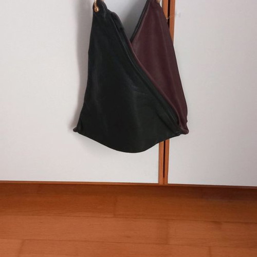 Leather crossbody women's bag used, black and brown