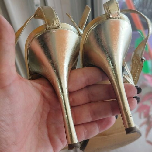 Chic gold sandals with stones size 36 used