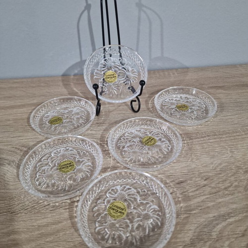 Cristal D'Arques Longchamp Set of 6 Sweet Plates New Lead Crystal