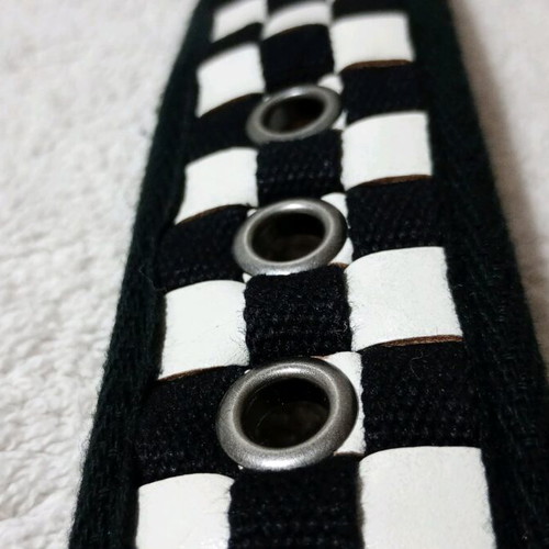 Ricano leather belt chessboard pattern new