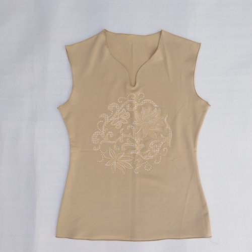 Vintage sleeveless beige top like new, size M