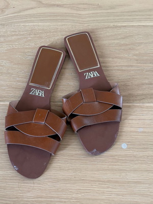 Zara summer slippers brown like new, size 40