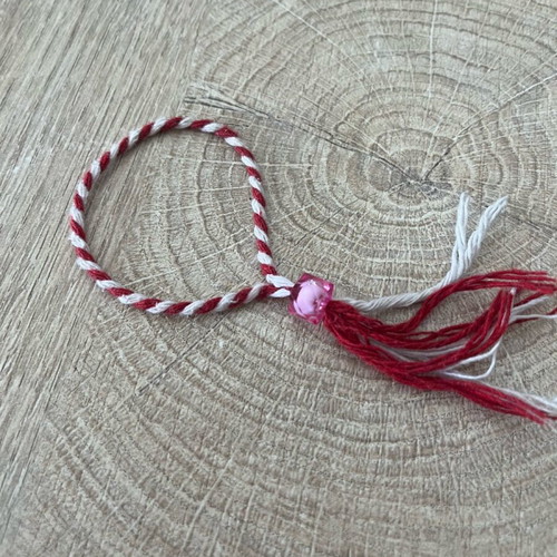 Handmade Martaki like new, white and red