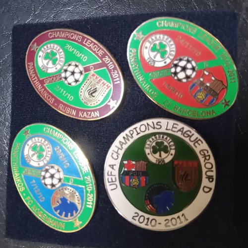 Panathinaikos 2010-2011 UEFA Champions League collectible pin set of 4