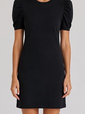 H&M fitted dress black with puff sleeves small used