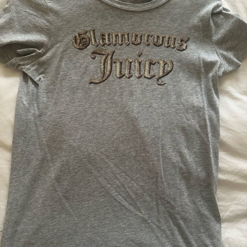 Juicy Couture gray short-sleeve t-shirt used with sequins
