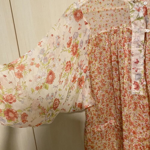Zara transparent floral shirt size M like new, orange colorful