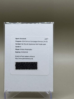 Stratos Perperoglou Donruss EuroLeague 2024-25 Redemption Card like new