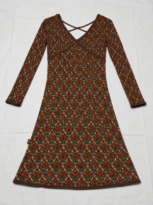 Uttam London vintage boho dress with long sleeves and criss-cross back, like new, size M