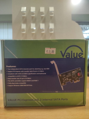 Value PCI ExpressCard 2 εσωτερικές θύρες SATA καινούργιο