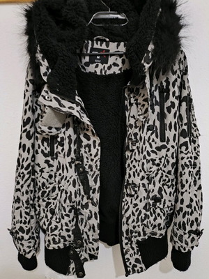 Leopard jacket women's used, size M, with leather details