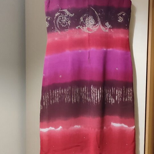 Sisan Couture maxi dress like new, size 2, deep burgundy and fuchsia