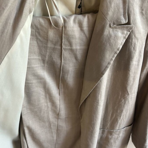 Mango linen suit beige with belt new, sizes M/L