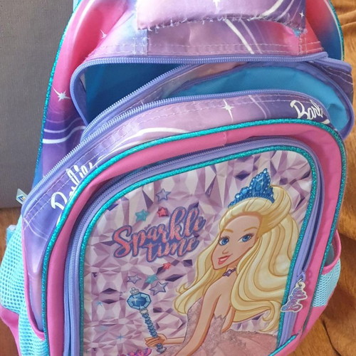 Barbie school trolley bag and pencil case used, 47 x 34 cm