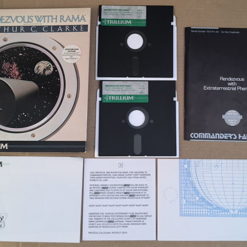 Rendezvous With Rama Trillium Commodore disk game like new, complete in box
