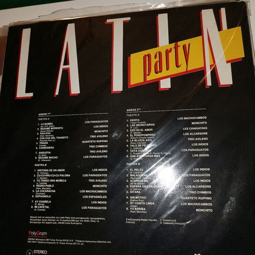Double vinyl Latin Party used, vg plus condition