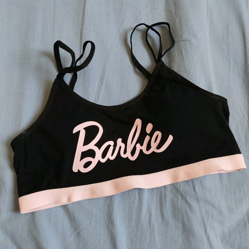 Barbie crop top black like new, size S