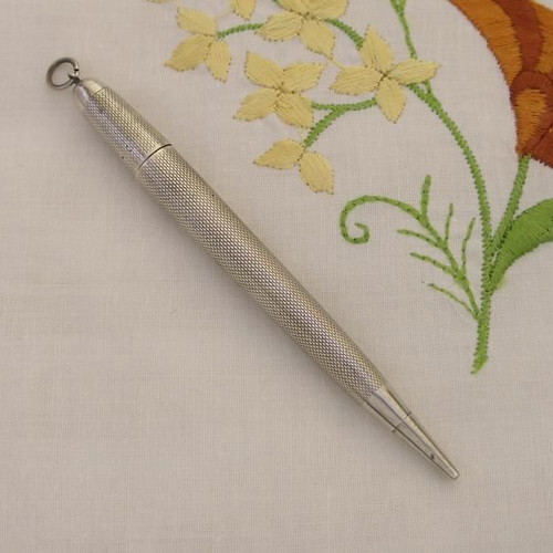 Patented Sterling silver mechanical pencil used, late 19th early 20th century