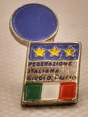 Rare collectible pin of Italian Football Federation used
