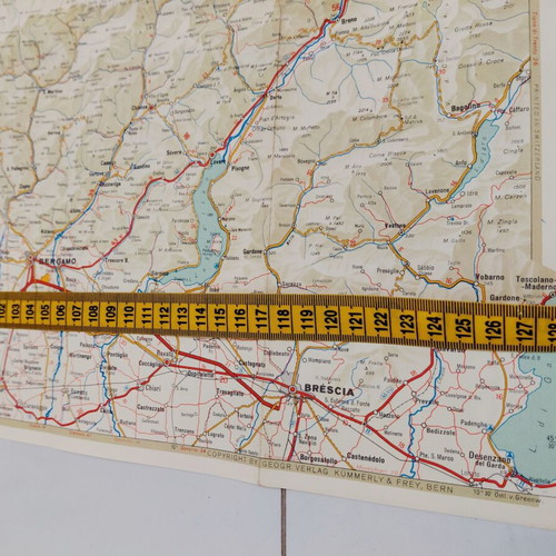 Vintage Switzerland Road Map used from Kümmerly+Frey 1950s-60s