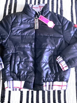 Reversible checkered jacket new, black and white, size L