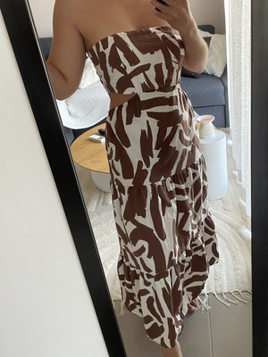 Stradivarius dress size S, white and brown