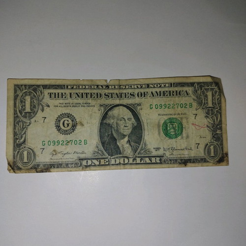 1 US dollar used, series 1977