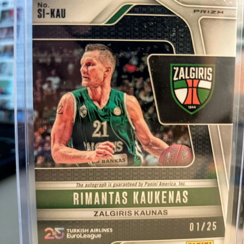 Rimantas Kaukenas Signatures 2024-25 Panini Prizm EuroLeague BK Mojo Prizm like new
