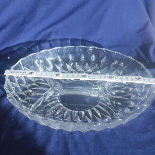 Crystal platter like new with compartments for nuts and snacks
