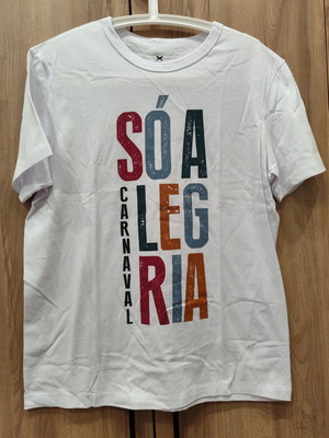 Hering t-shirt M white Só Alegria Carnaval