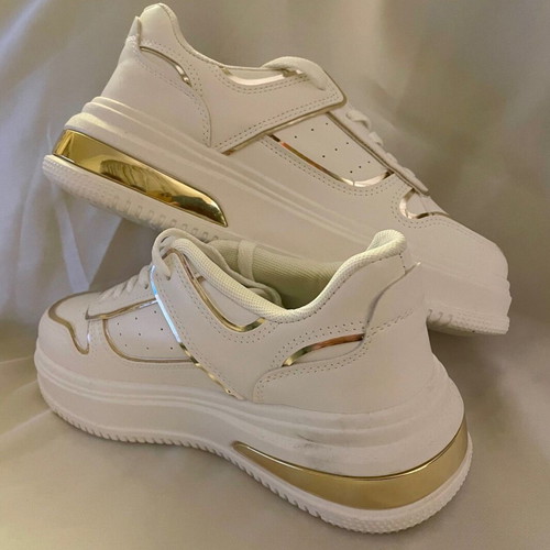 Athletic shoes white with gold size 39 new
